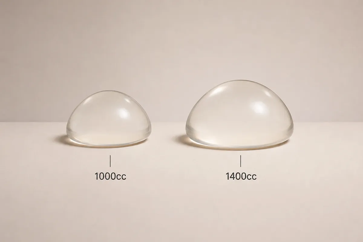 How Big Is a 1000cc or 1400cc Breast Implant?